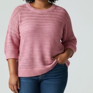 Sonoma Women's Size 3X Pink Knit Sweater